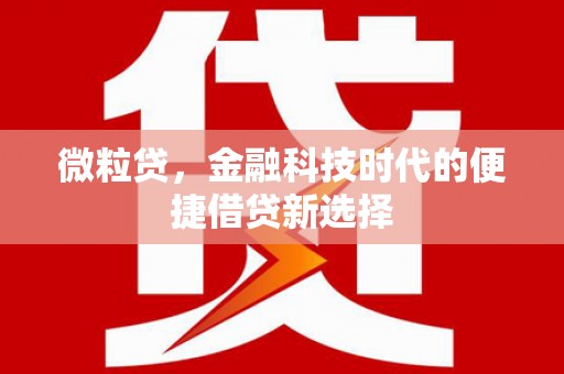 林边微粒贷，金融科技时代的便捷借贷新选择
